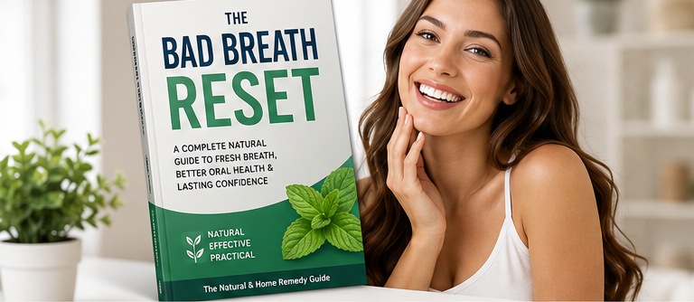 The Bad Breath Reset guide with a smiling reader